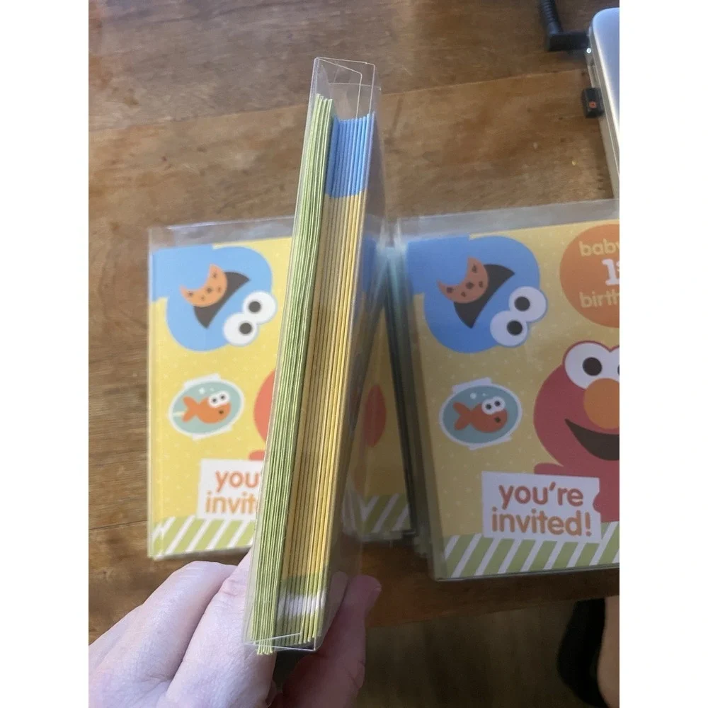Sesame Street Invitations Elmo Baby's 1st‎ Birthday Party 10 Cards & Envelopes